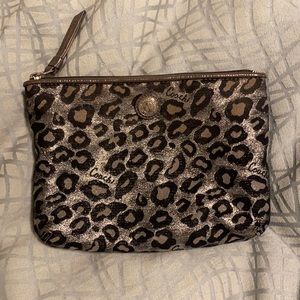 Coach cheetah print cosmetic bag or clutch